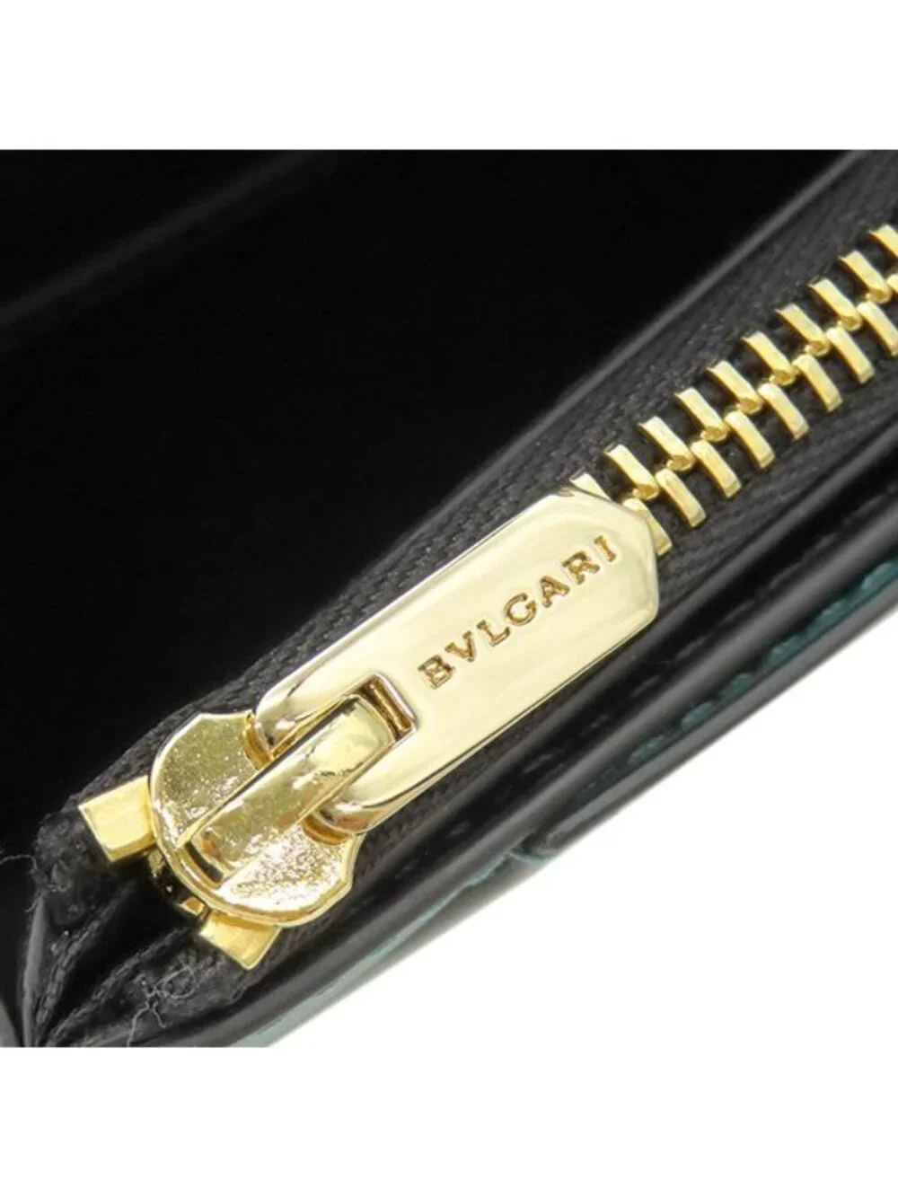 Bvlgari Wallet Serpenti Forever Large Calfskin Green Gold Bifold Billfold